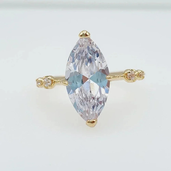 💕  Exclusive Gold Plated 3A Marquise Cut CZ Ring for Women, FB16FA1062 - Picture 7 of 7